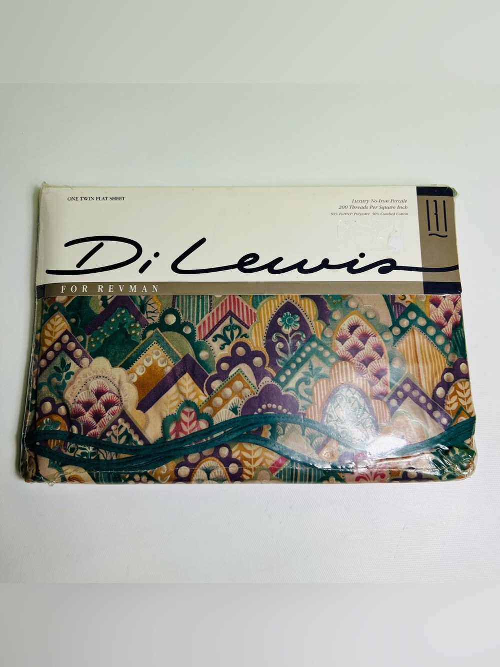 1991 Di Lewis for Revman Twin Flat Sheet featuring the Gauguin pattern